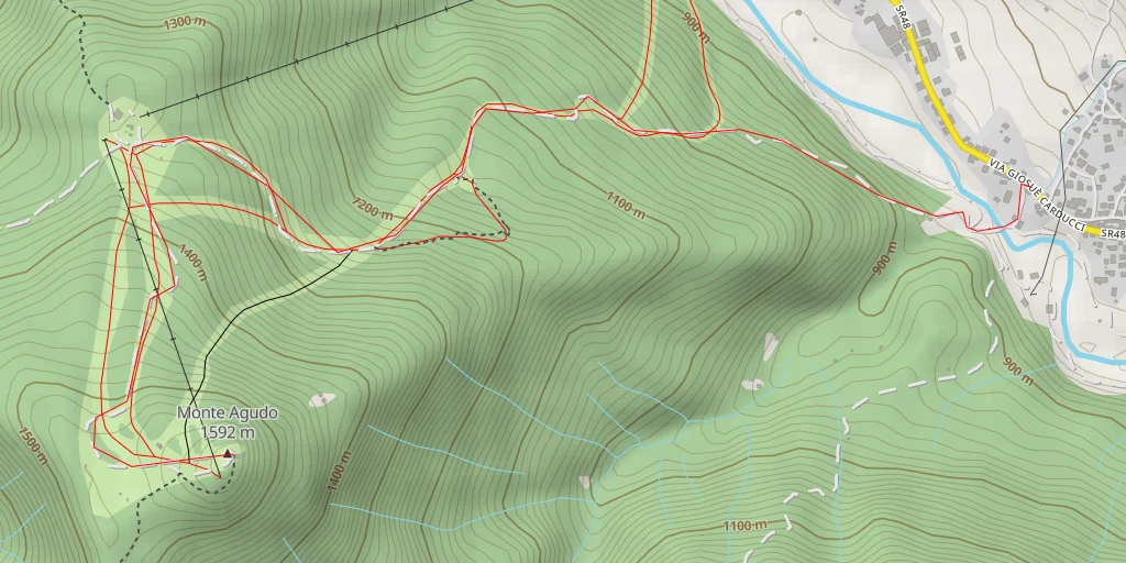 Map of the trail for Rifugio Monte Agudo