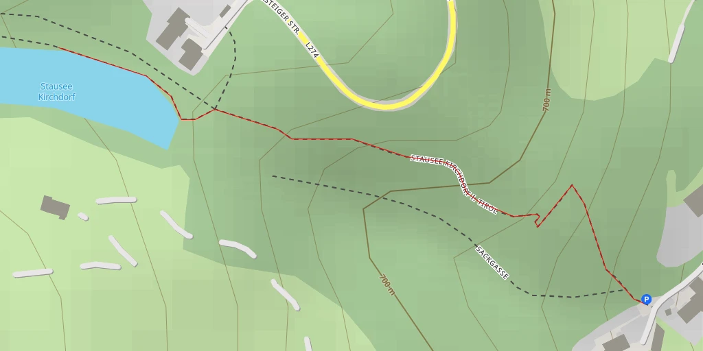 Map of the trail for Stausee Kirchdorf