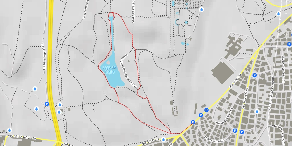 Map of the trail for Viale Plautilla Bricci - Roma