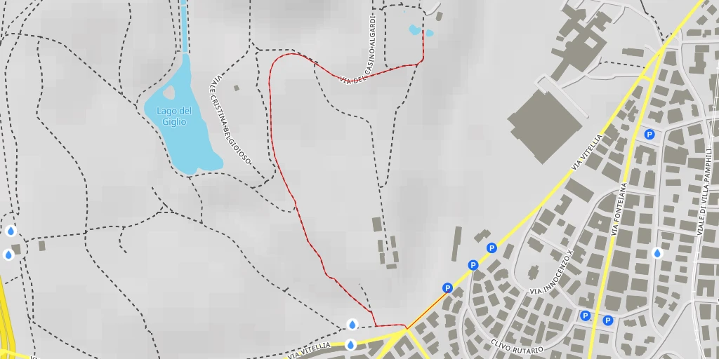 Map of the trail for Viale della Cappella dei Pamphili - Viale della Cappella dei Pamphili - Roma