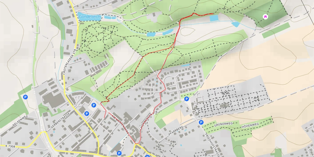 Map of the trail for Waldstraße