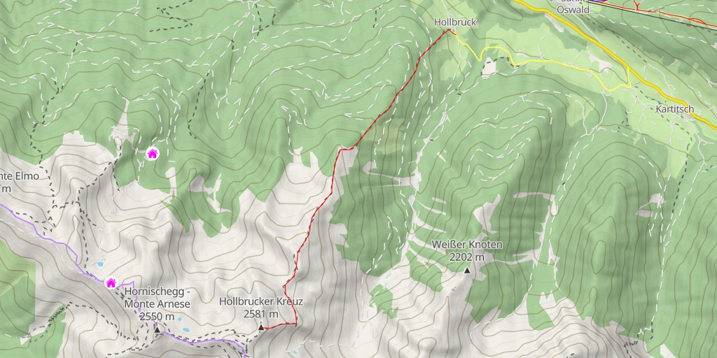 Map of the trail for Hollbrucker Kreuz