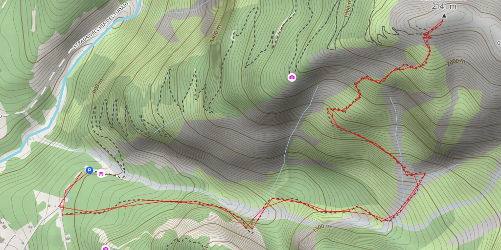 Map of the trail for Monte Tudaio