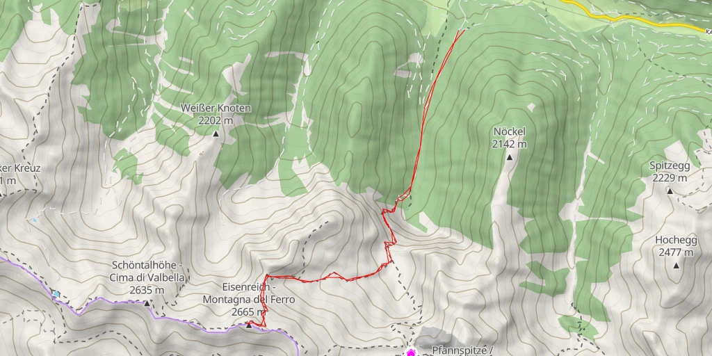 Carte de l'itinéraire :  Eisenreich - Montagna del Ferro