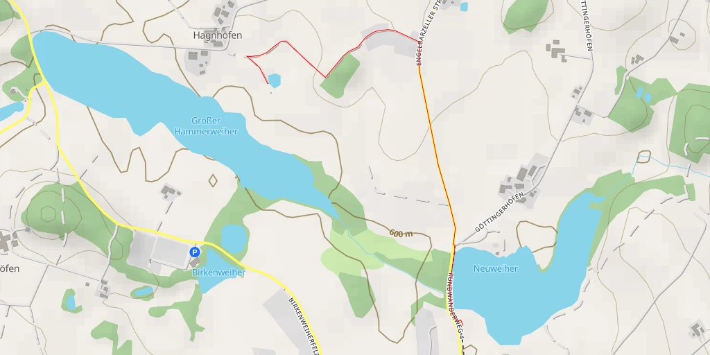 Map of the trail for Weiherlandschaft bei Wiesenfelden - St 2148