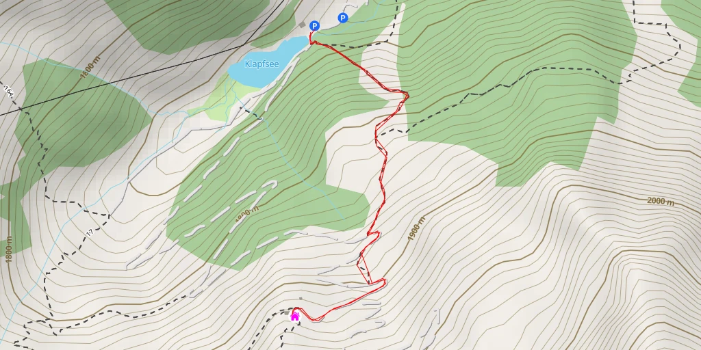 Carte de l'itinéraire :  Porzehütte