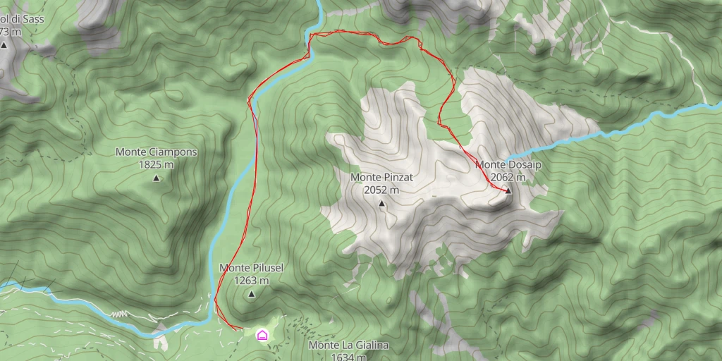 Carte de l'itinéraire :  Monte Dosaip