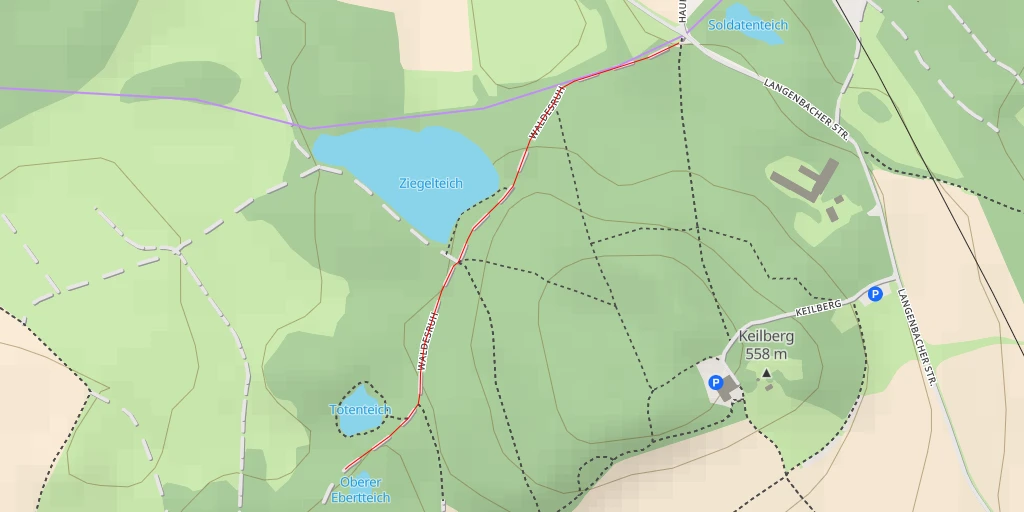 Map of the trail for Oberer Ebertteich