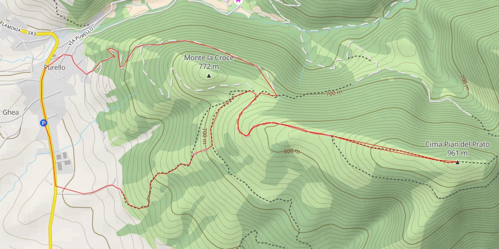 Carte de l'itinéraire :  Cima Pian del Prato