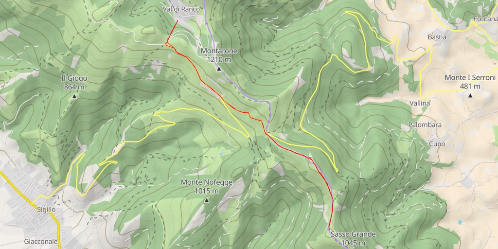 Map of the trail for Cima Filetta