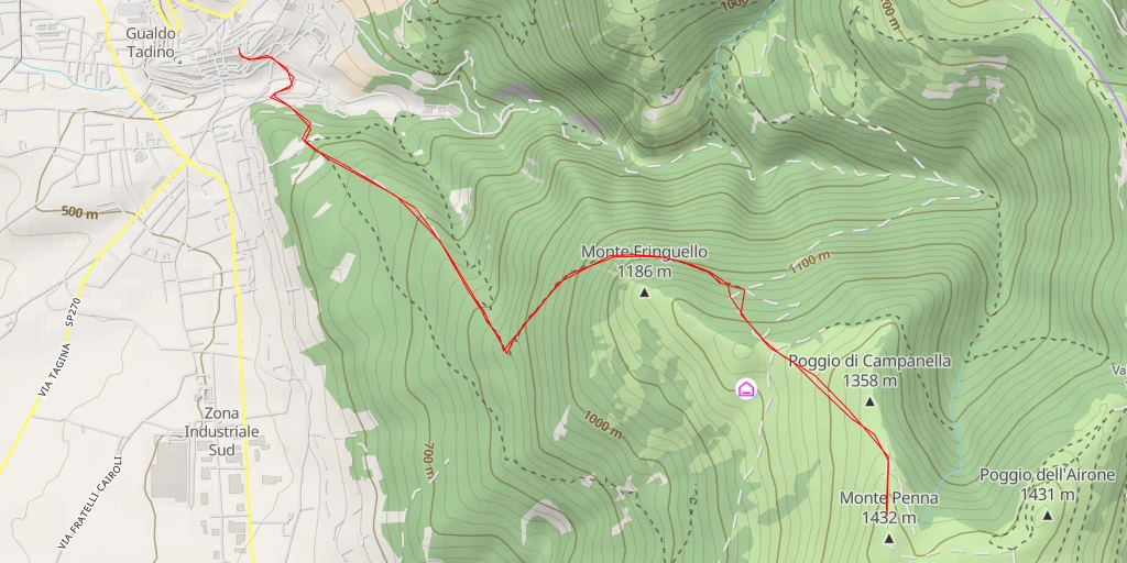 Map of the trail for Monte Penna