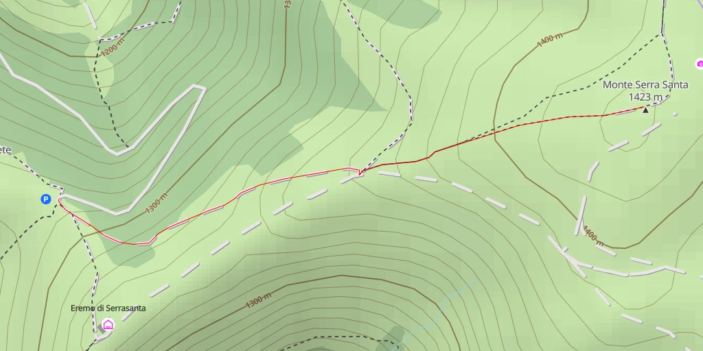 Carte de l'itinéraire :  Monte Serra Santa