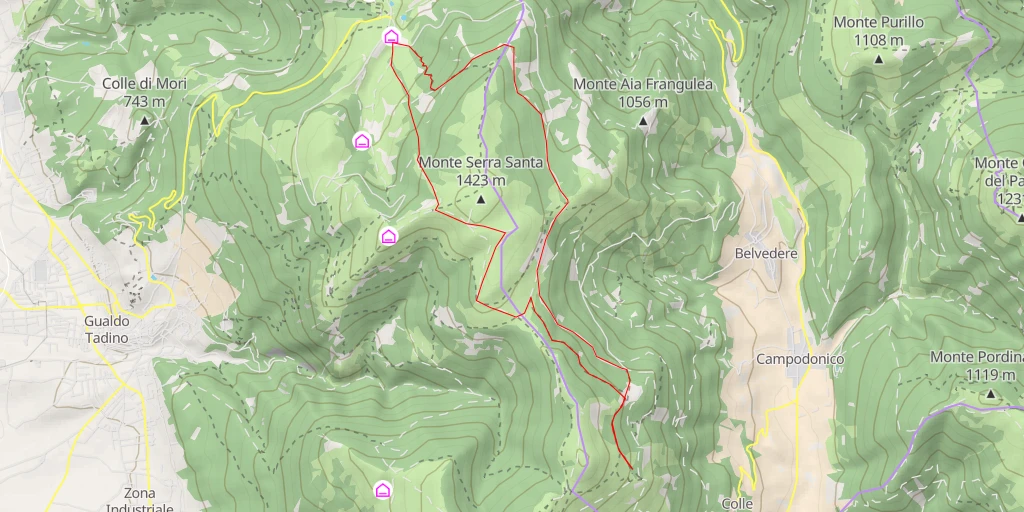 Carte de l'itinéraire :  Strada Chiavellara