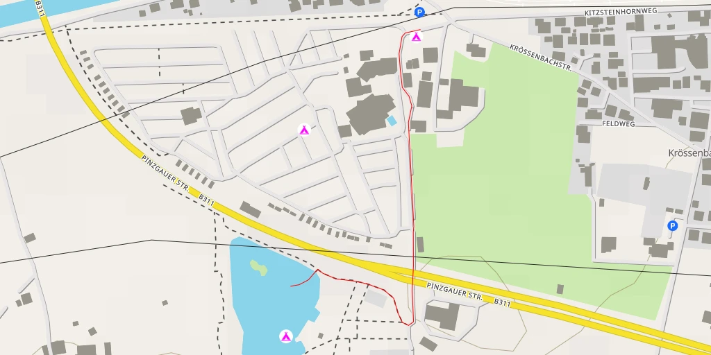 Map of the trail for Sportcamp Woferlgut - Krössenbachstraße