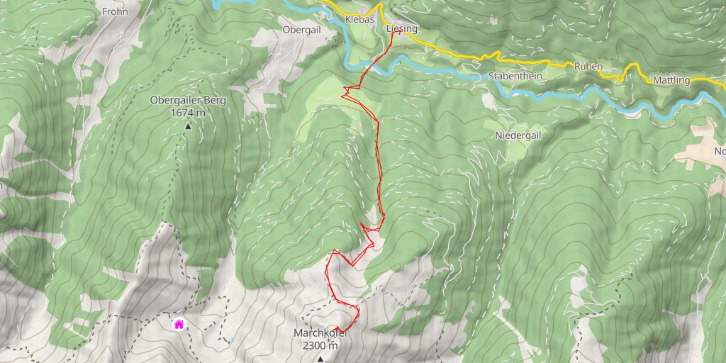 Carte de l'itinéraire :  Mittagskofel