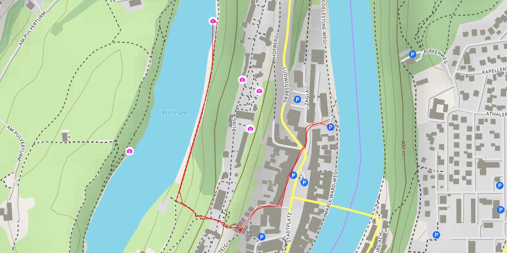 Map of the trail for Wöhrseefels