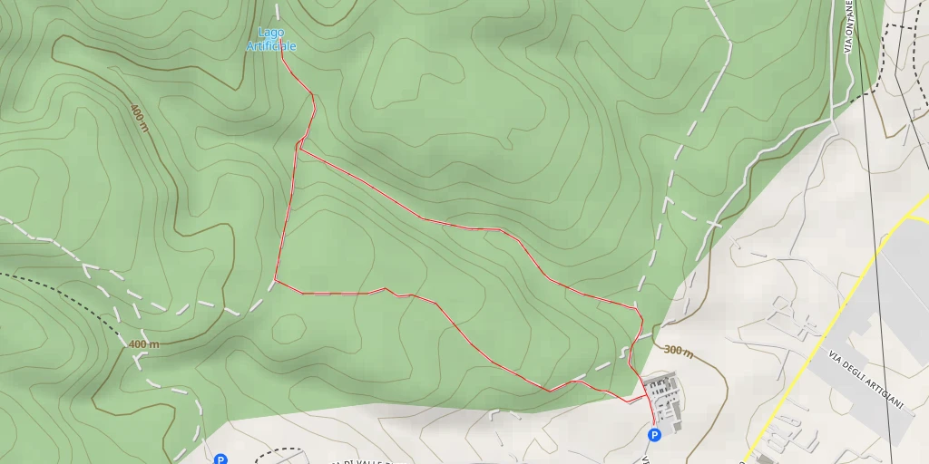 Map of the trail for Lago Artificiale