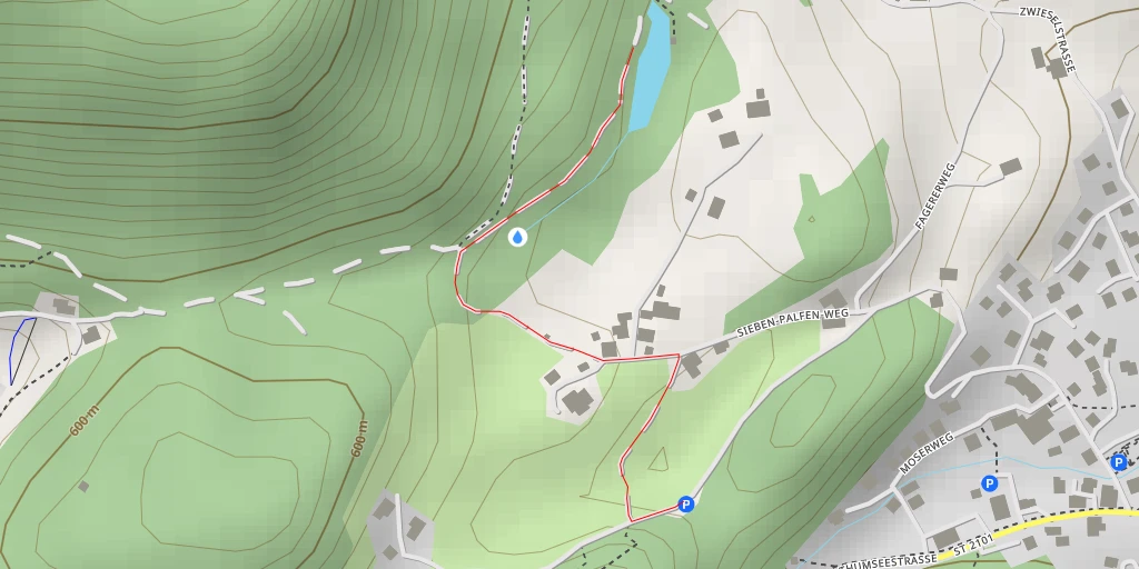 Map of the trail for Sieben-Palfen-Weg