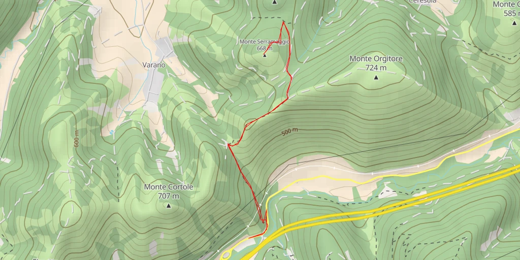 Carte de l'itinéraire :  Monte Serramaggio