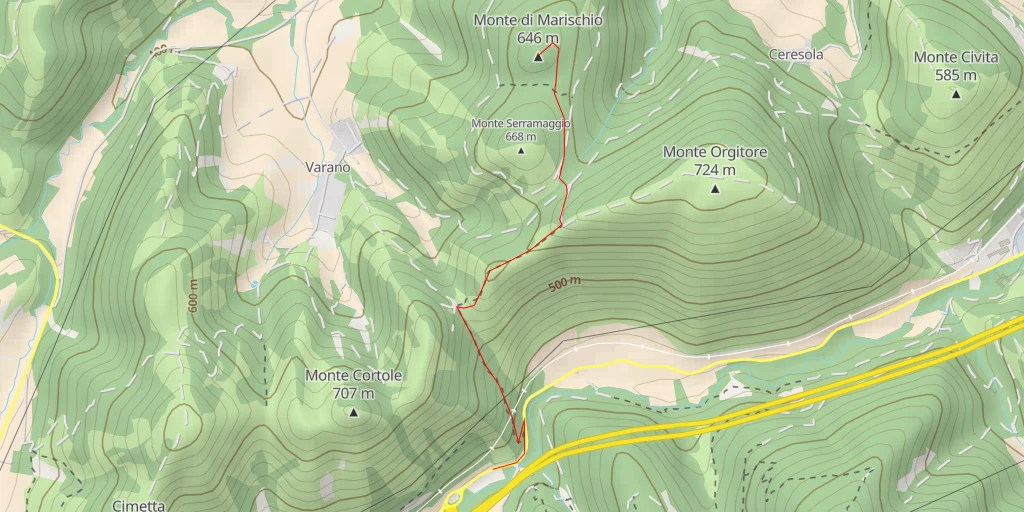 Carte de l'itinéraire :  Monte di Marischio