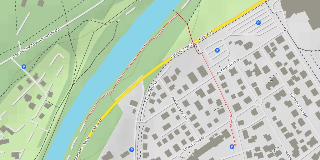 Map of the trail for Loferer Straße - Loferer Straße