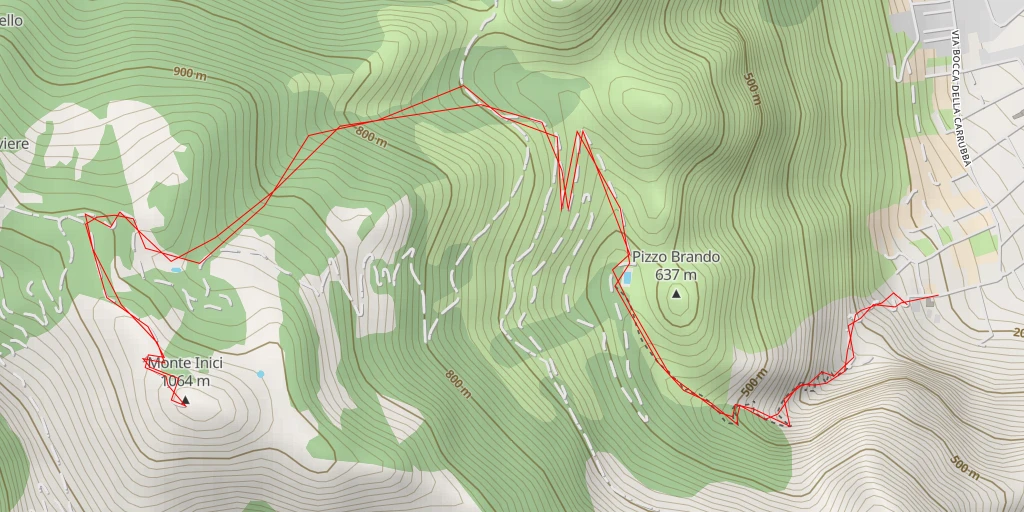 Carte de l'itinéraire :  Monte Inici