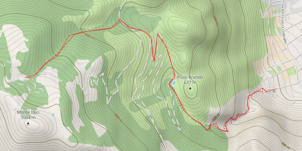 Map of the trail for Bocca della Carrubba