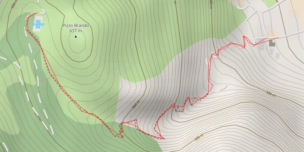 Carte de l'itinéraire :  Brando