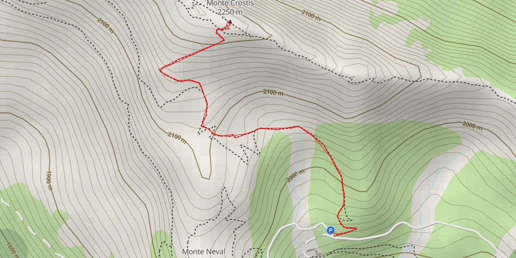 Carte de l'itinéraire :  Monte Crostis