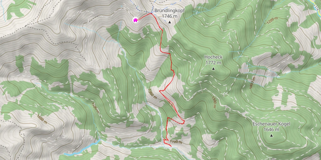 Map of the trail for Hochkaseralm