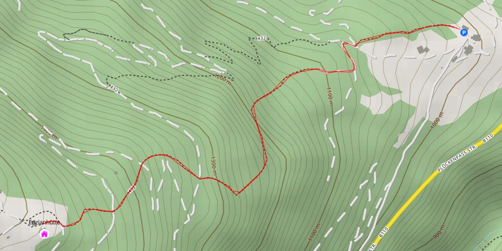 Map of the trail for Enzianhütte