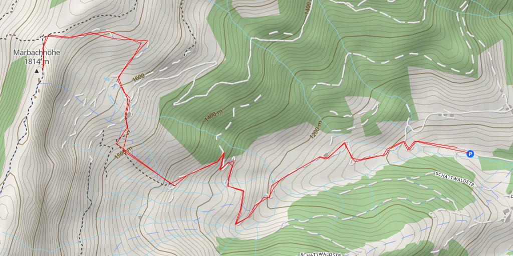 Carte de l'itinéraire :  Marbachhöhe