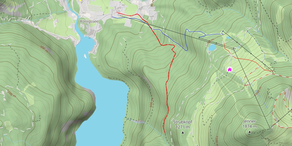 Map of the trail for Abzweig Hochbahn - Schönau am Königssee