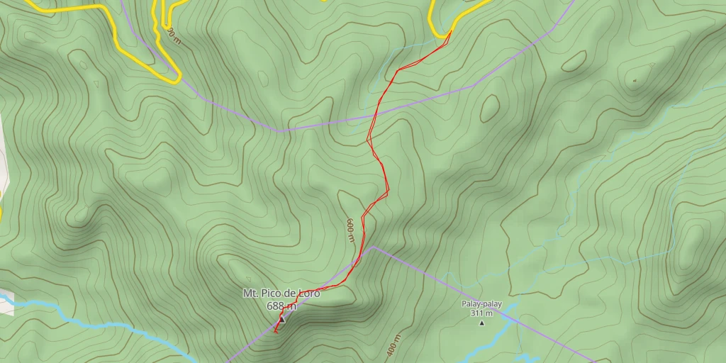 Map of the trail for Parrot's Beak