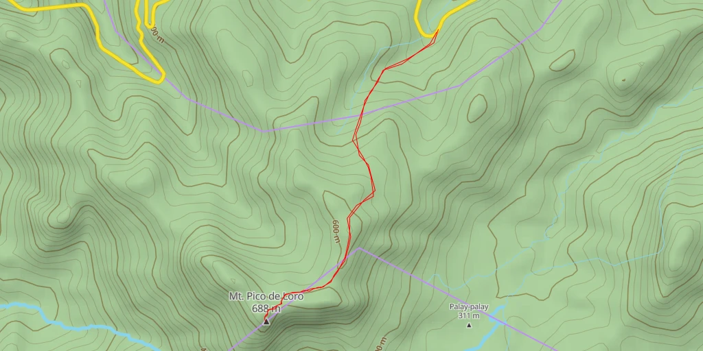 Map of the trail for Mt. Pico de Loro