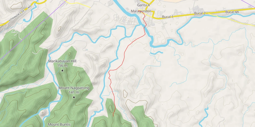 Map of the trail for Mt. Buntis Viewpoint