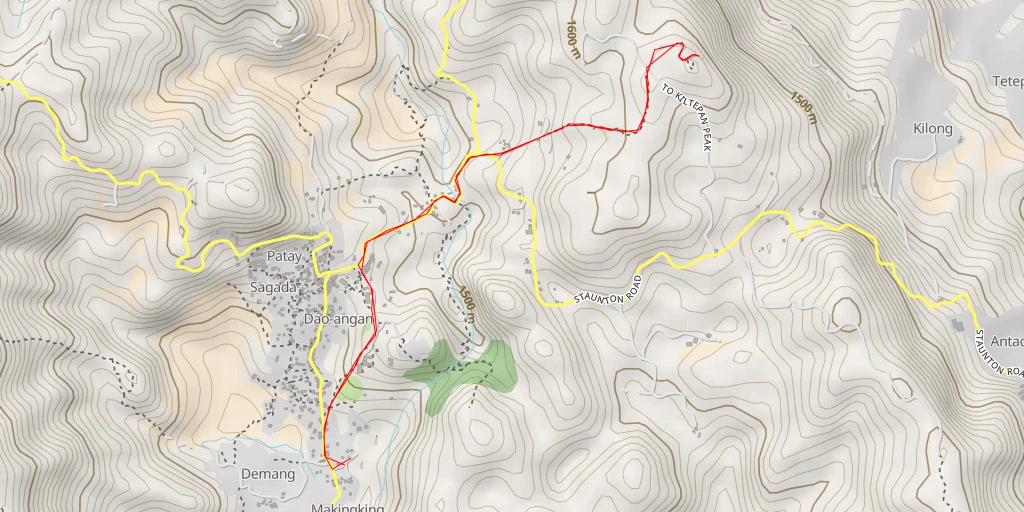 Map of the trail for Kiltepan Peak