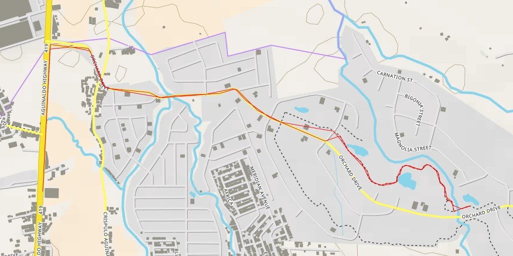 Map of the trail for Orchard Drive - Orchard Drive - Dasmariñas