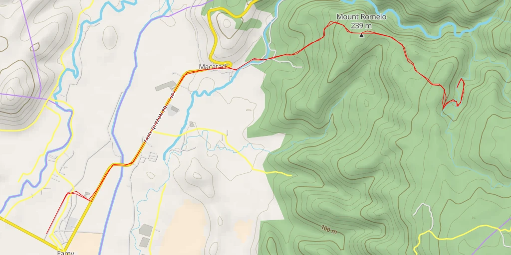 Map of the trail for Batya-batya falls