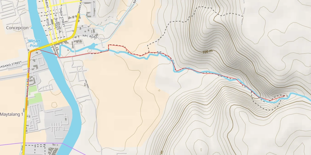 Map of the trail for Lumban Falls