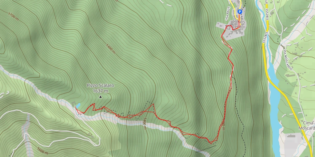 Carte de l'itinéraire :  Casera Zoufplan bassa - Via Tencje