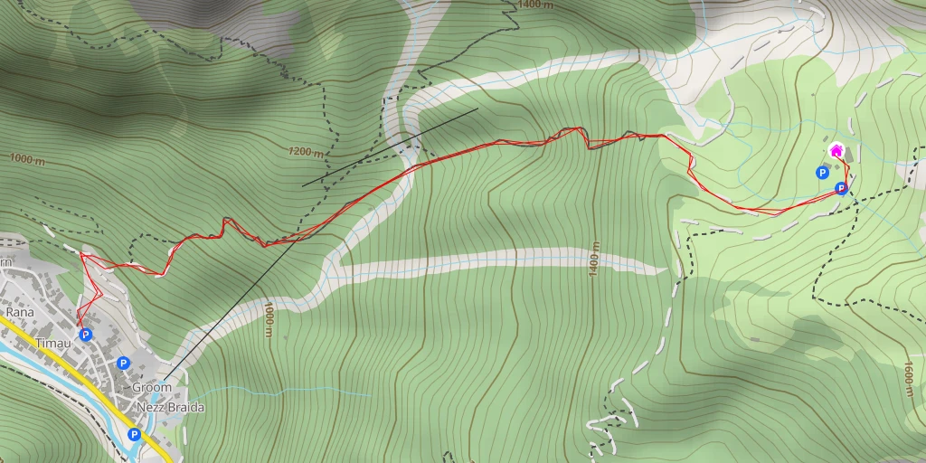 Map of the trail for Casera Promosio