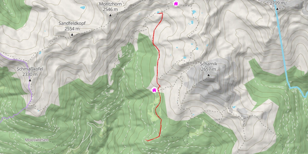 Carte de l'itinéraire :  Zwickenberger Ochsenalm