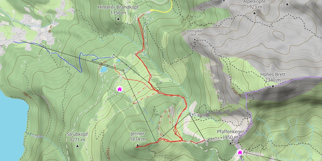 Carte de l'itinéraire :  Aussichtspunkt Jenner