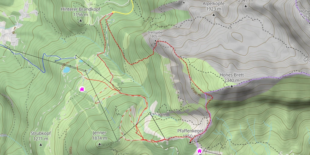 Carte de l'itinéraire :  Pfaffenkegel