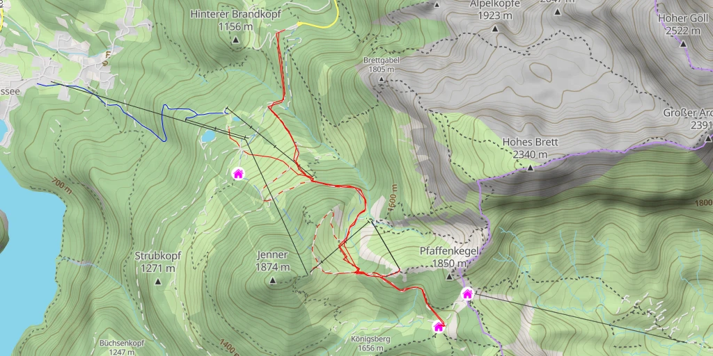 Map of the trail for Schneibsteinhaus