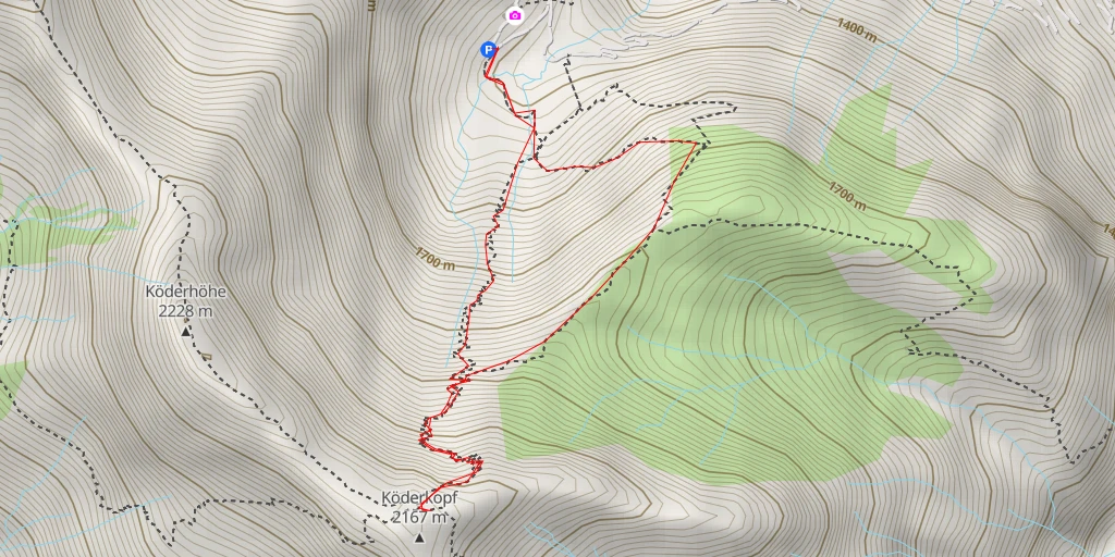 Map of the trail for Schützengräben Köderköpfe - Kötschach-Mauthen