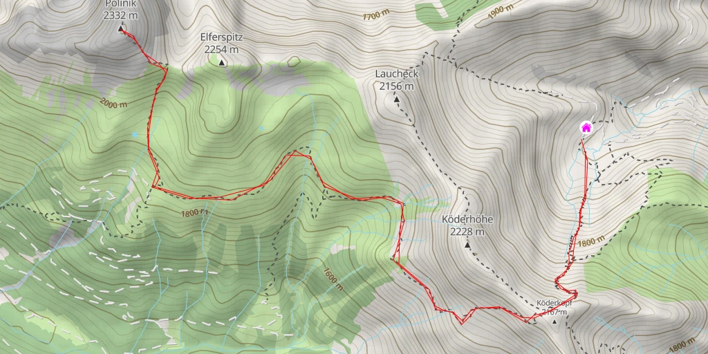 Carte de l'itinéraire :  Polinik