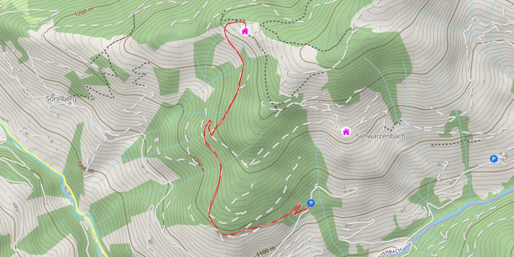 Carte de l'itinéraire :  Huberalm