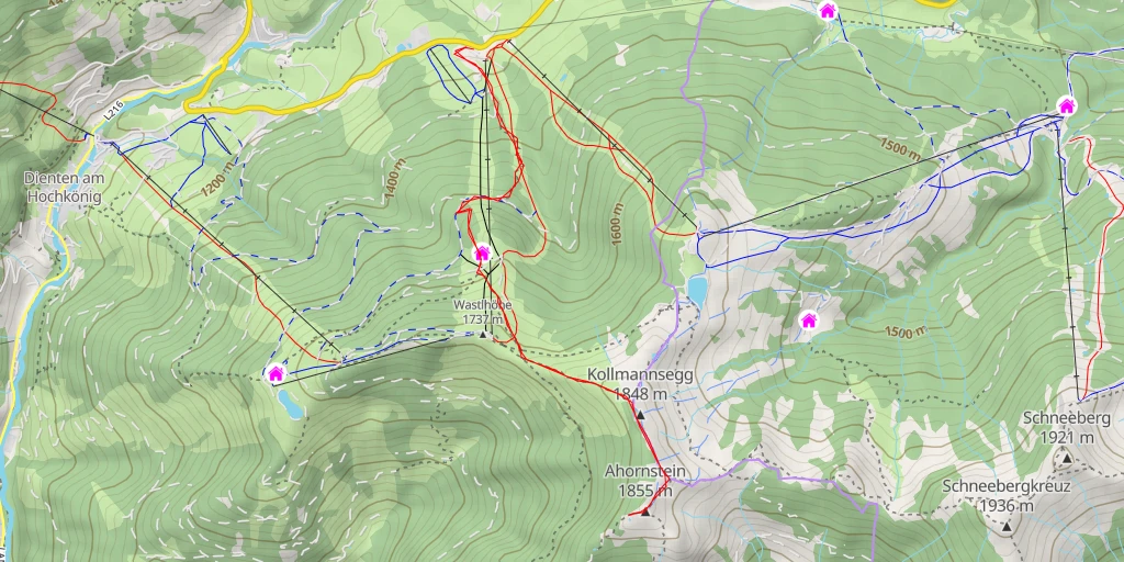 Map of the trail for Ahornstein - Einersbachstraße